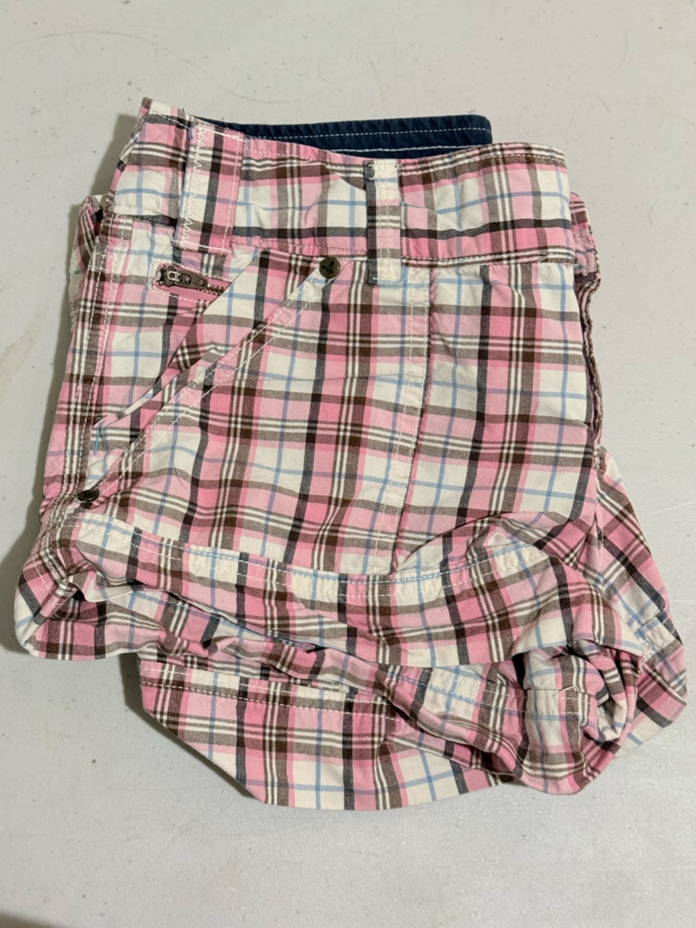 American Eagle Outfitters Pink Plaid Cotton Shorts - Picture 7 of 7